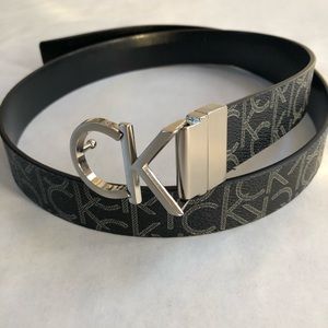 Calvin Klein Black Belt Reversible CK Print/Solid